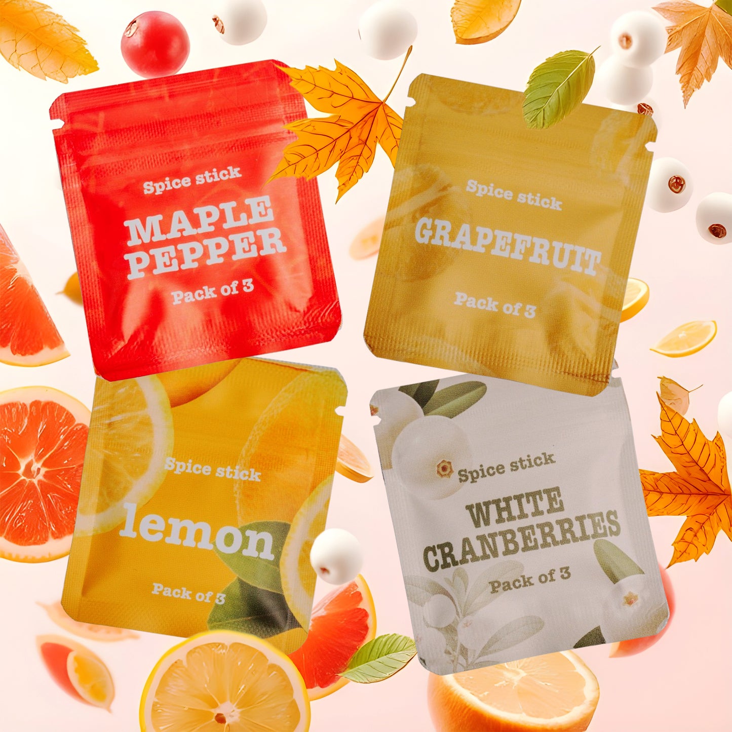 Jaukto garšu komplekts – Maple Pepper, Grapefruit, Lemon un White Cranberry